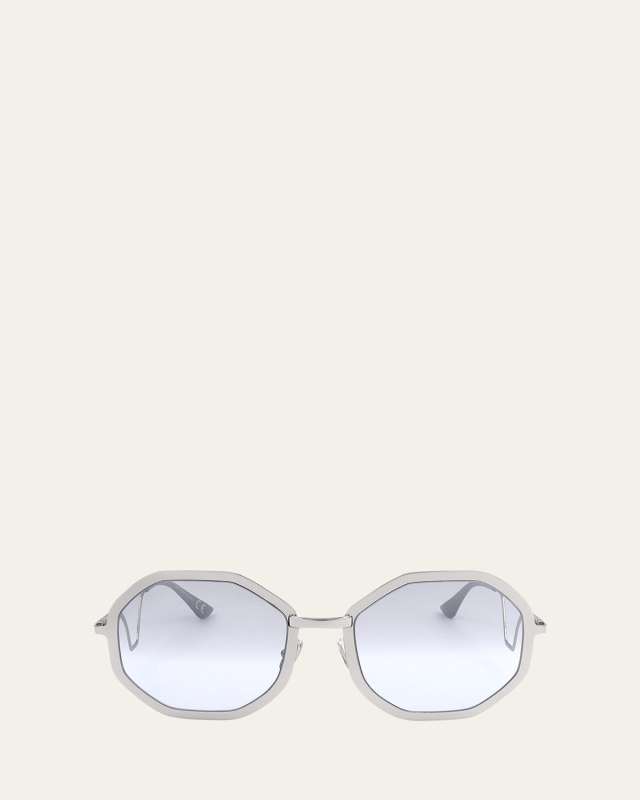 Geometric Metal Round Sunglasses